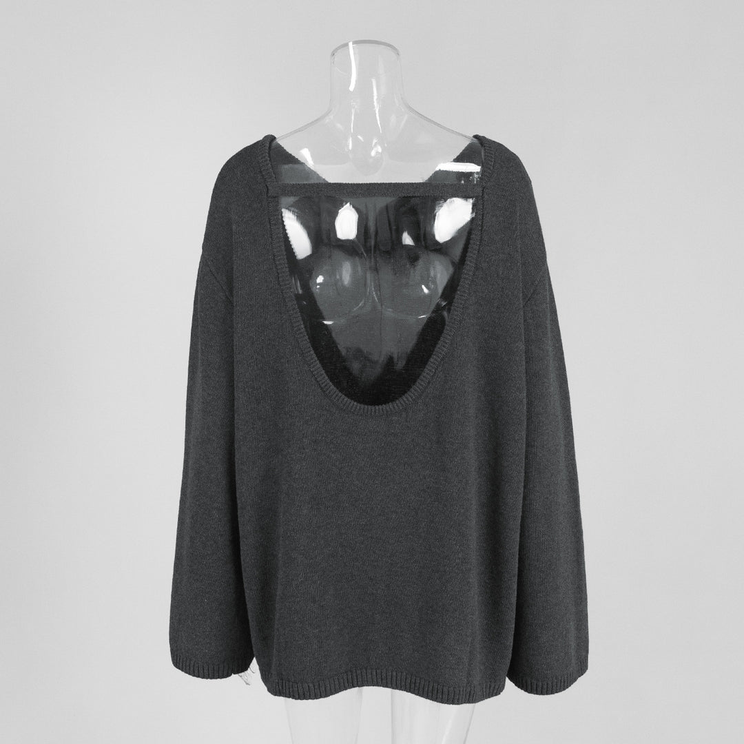 Sweter damski z odkrytymi plecami