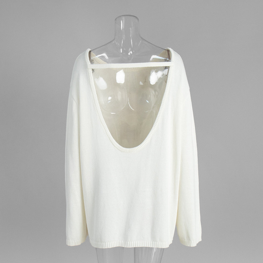 Sweter damski z odkrytymi plecami