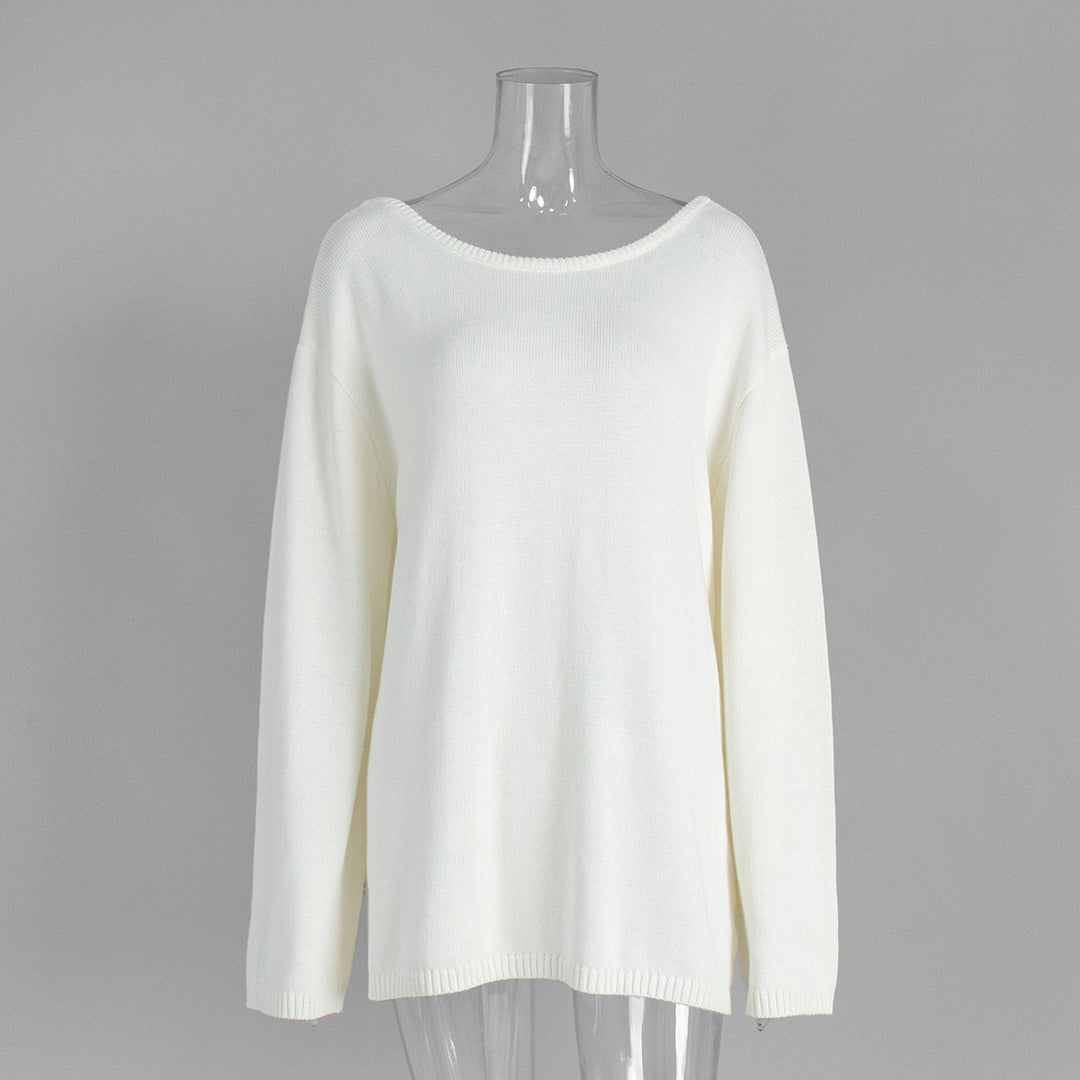 Sweter damski z odkrytymi plecami