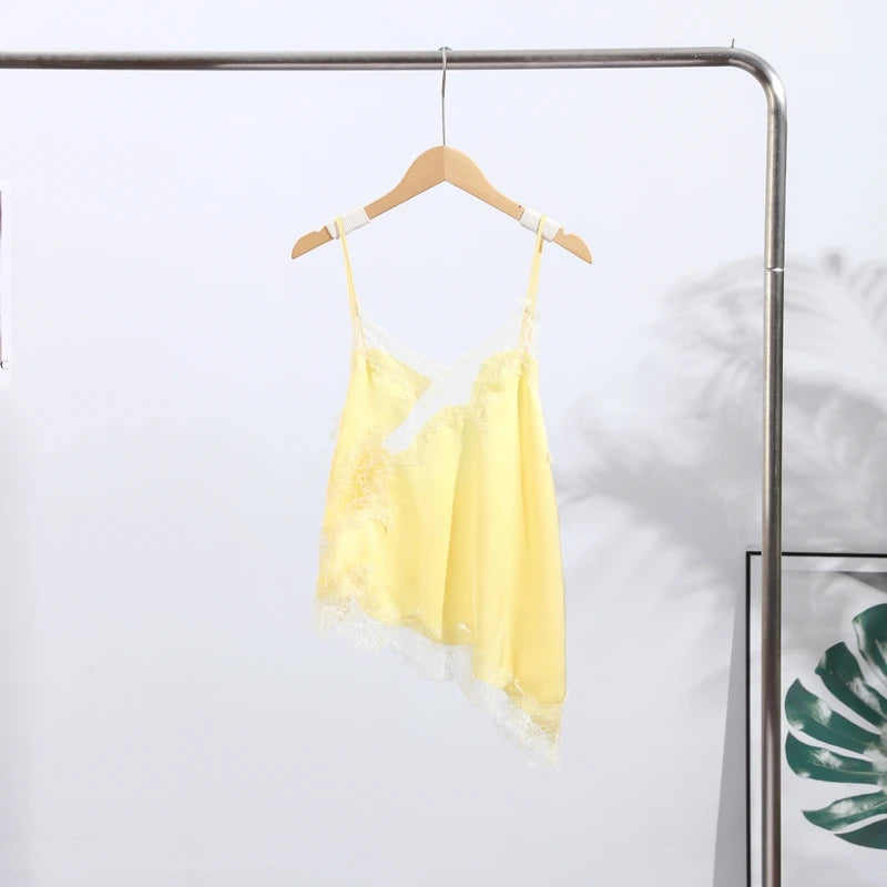 Koronkowy damski top na ramiączkach