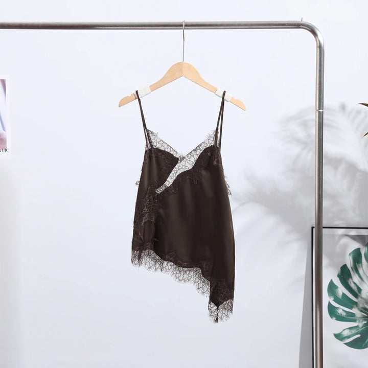 Koronkowy damski top na ramiączkach