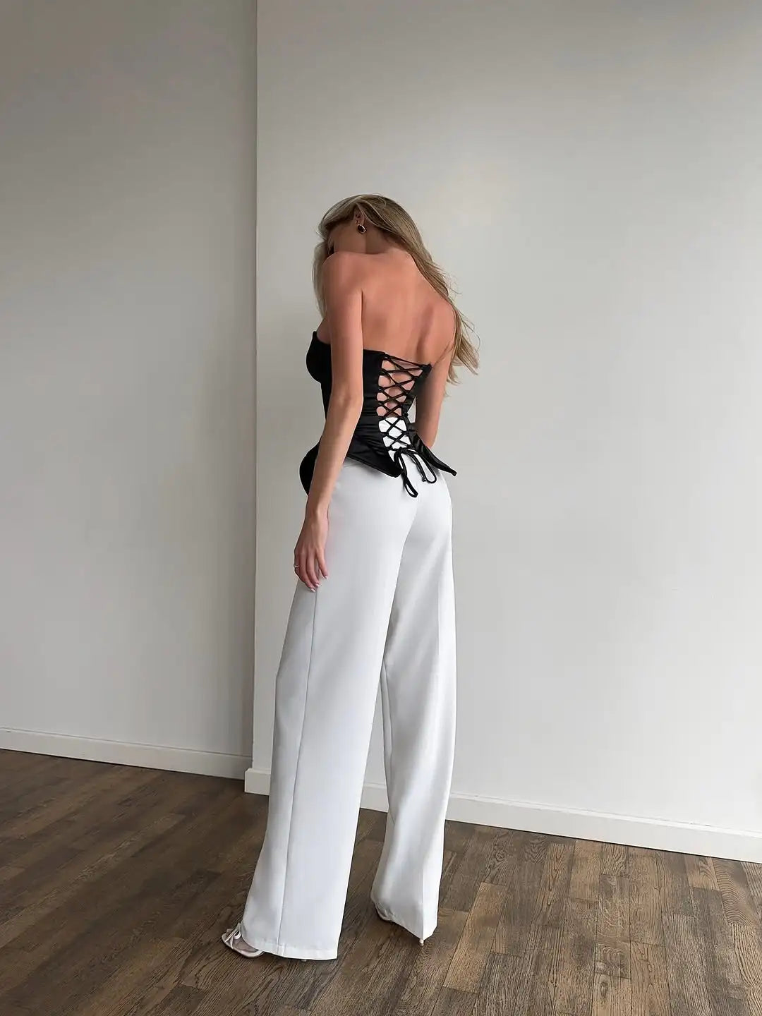 Damski gorsetowy top bez ramiączek