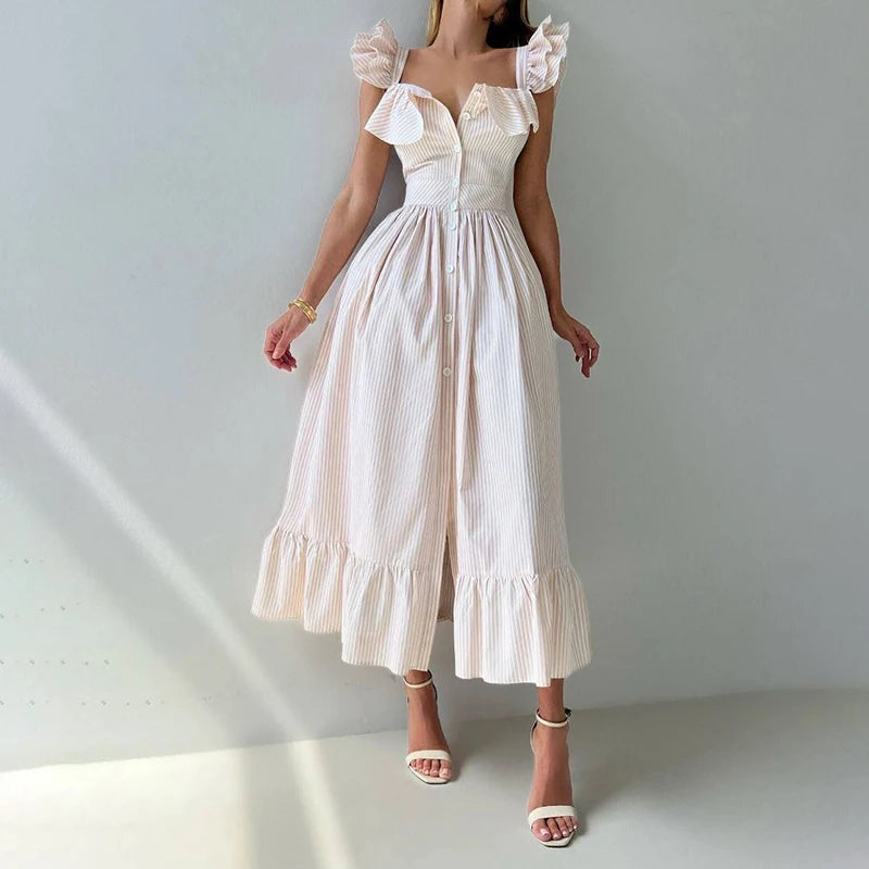 Elegancka koszulowa sukienka maxi
