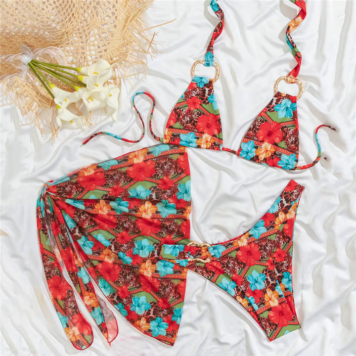 Zestaw plażowy bikini i chusta