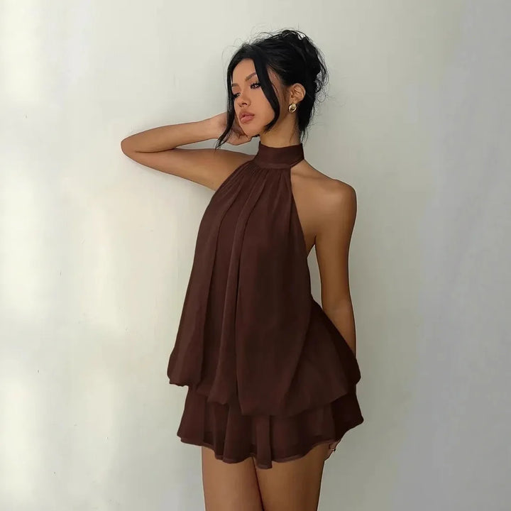 Sukienka mini z dekoltem halter