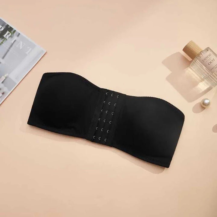 Biustonosz bez ramiączek z gorsetowym zapięciem