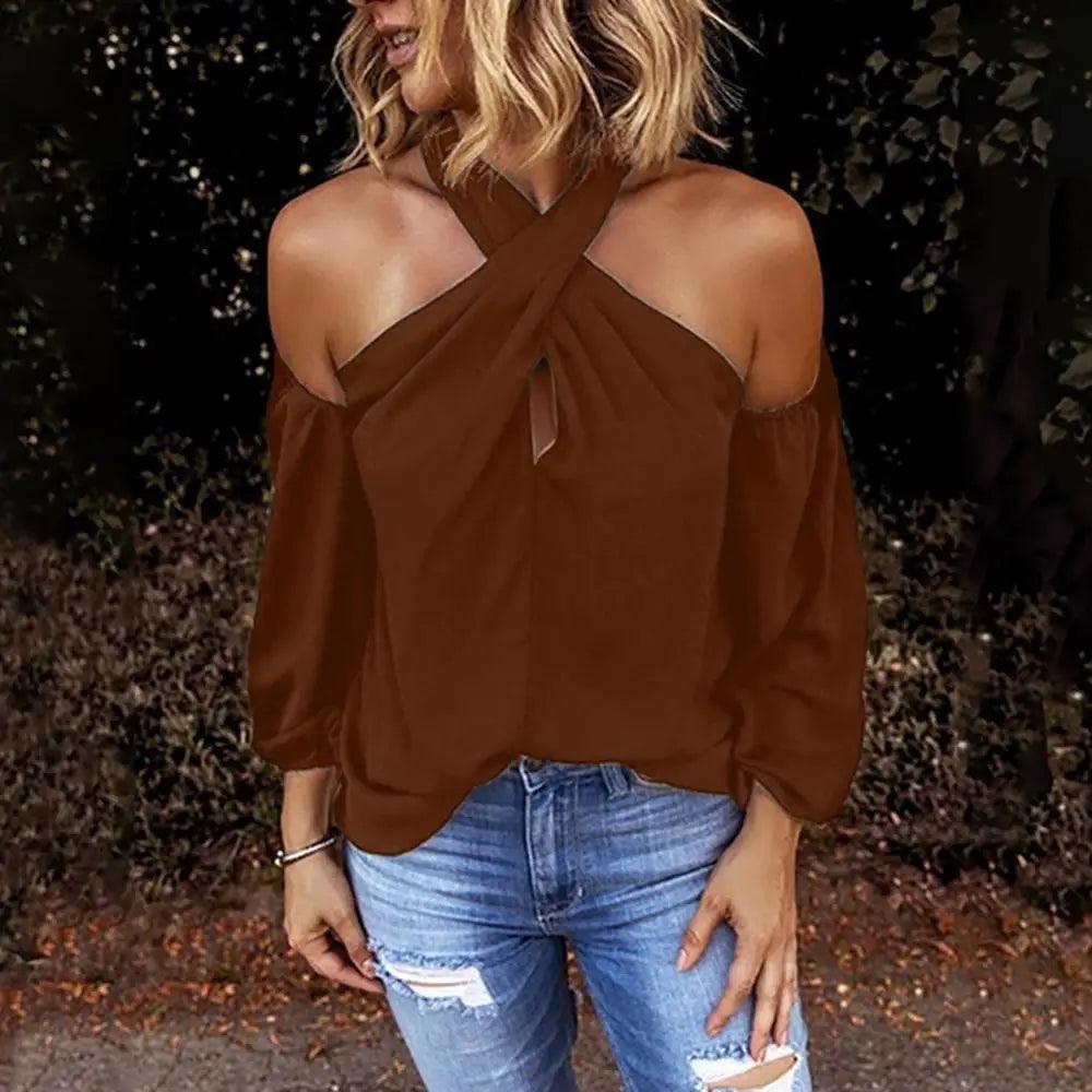 Bluzka damska cold shoulder