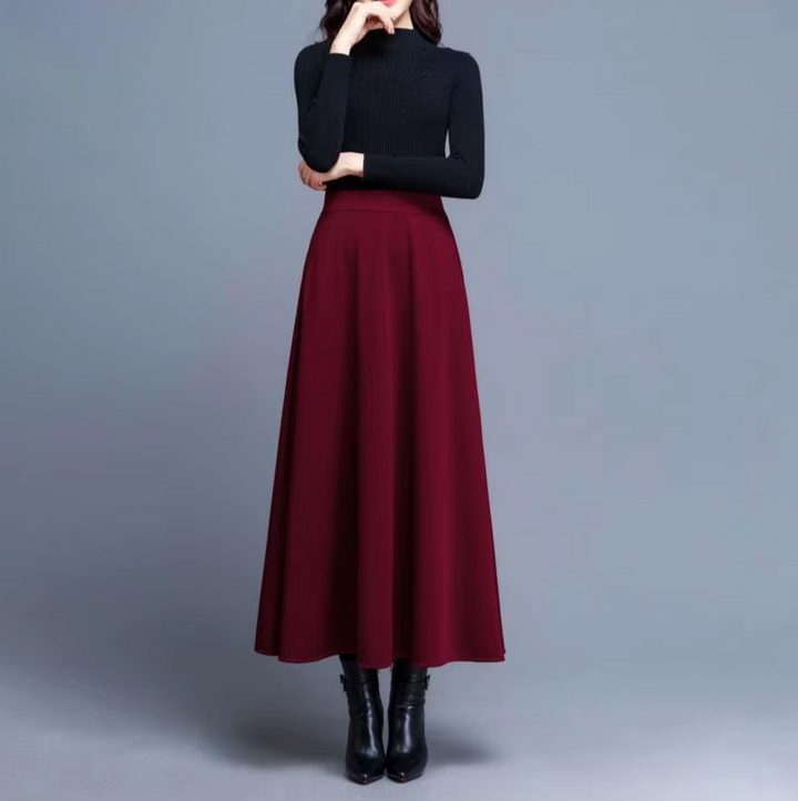 Bordowa spódnica maxi