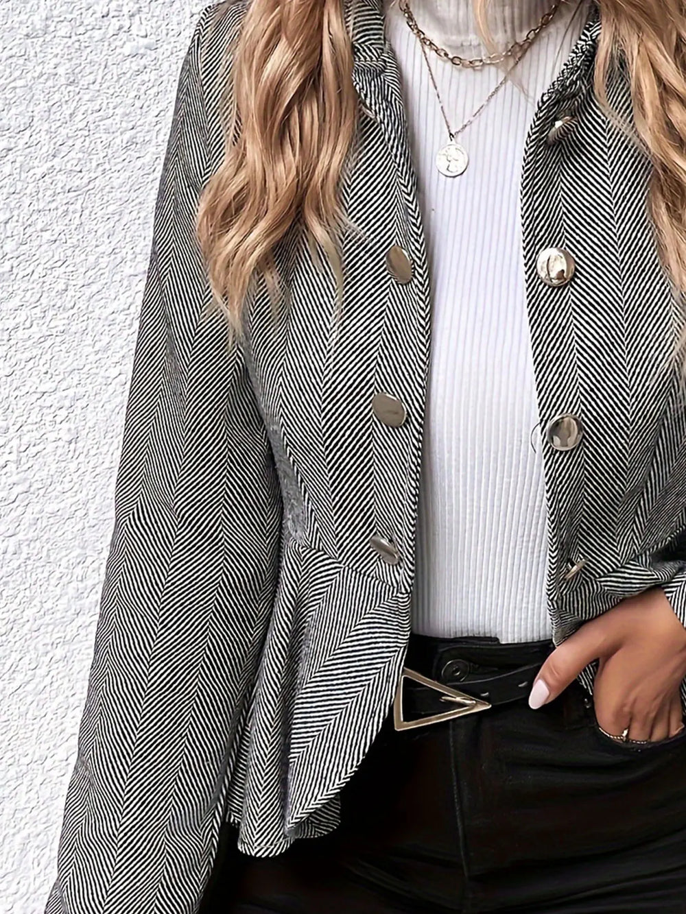 Damska jodełkowa kurtka plus size