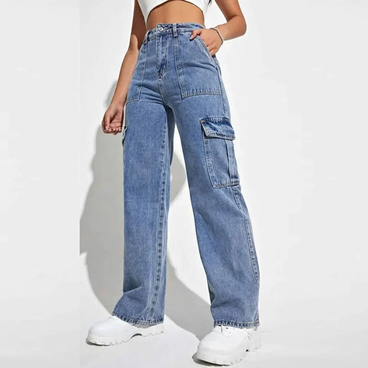 Damskie jeansy w stylu bojówek