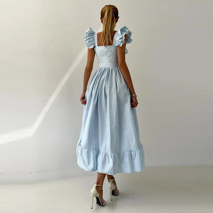 Elegancka koszulowa sukienka maxi
