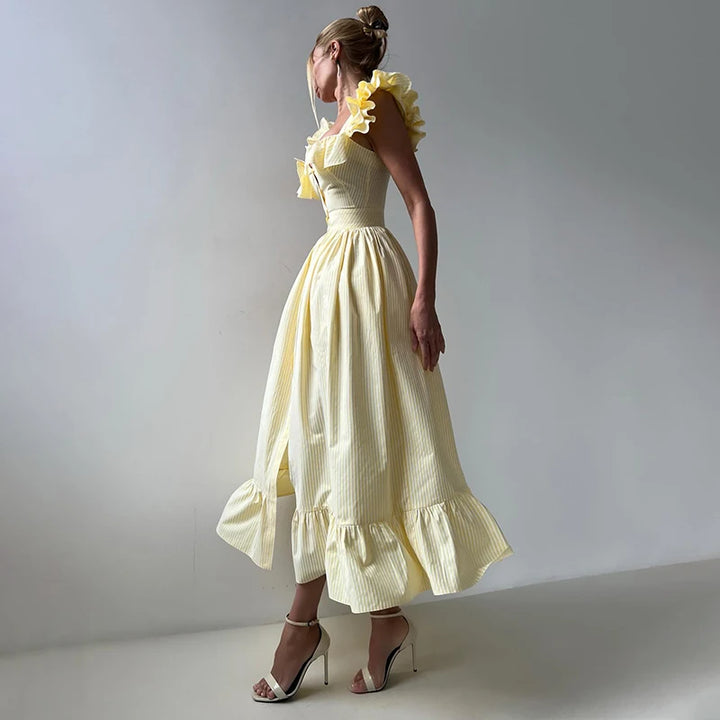 Elegancka koszulowa sukienka maxi
