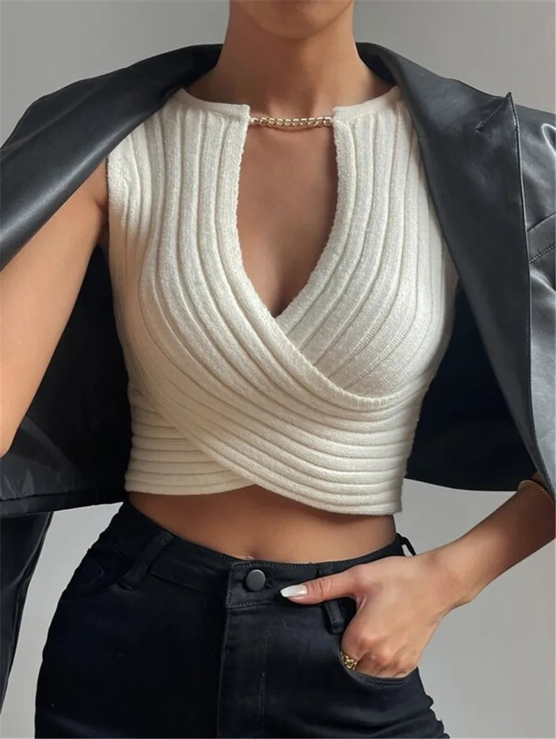 Elegancki krótki top damski