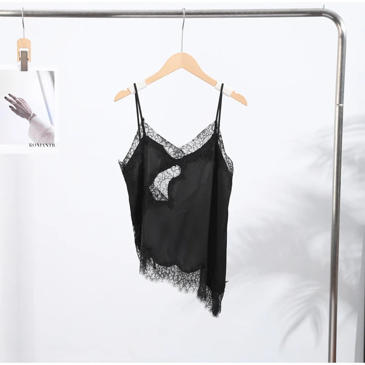 Koronkowy damski top na ramiączkach