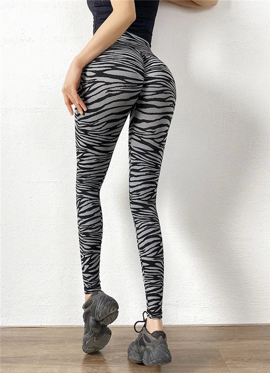 Legginsy treningowe damskie zebra