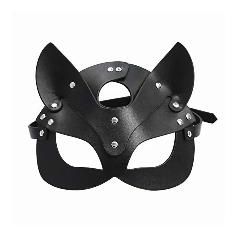 Maska skórzana black kitty