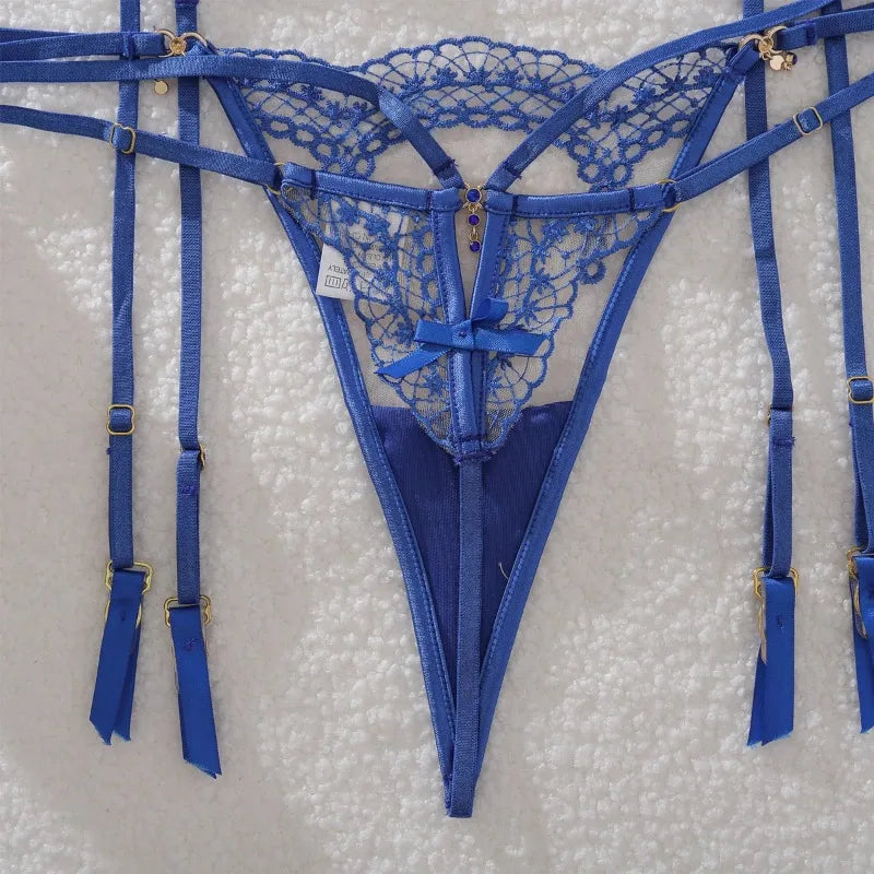 Niebieski komplet bielizny