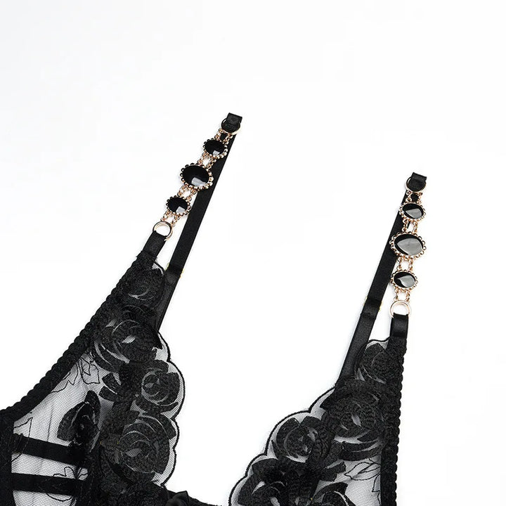 Seksowny komplet bielizny z kryształkami