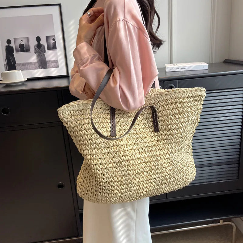 Słomiana torba shopper