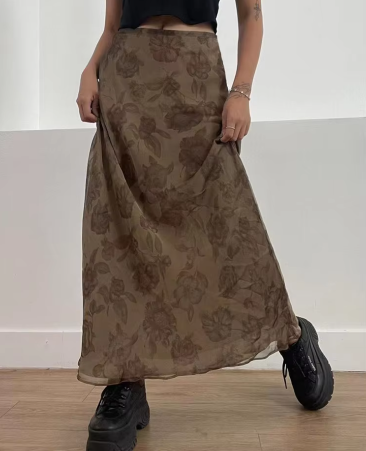 Spódnica maxi khaki