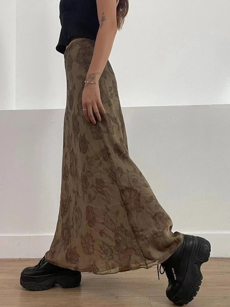 Spódnica maxi khaki