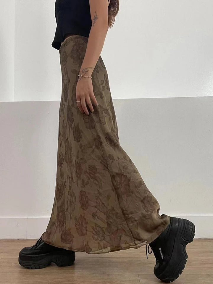 Spódnica maxi khaki