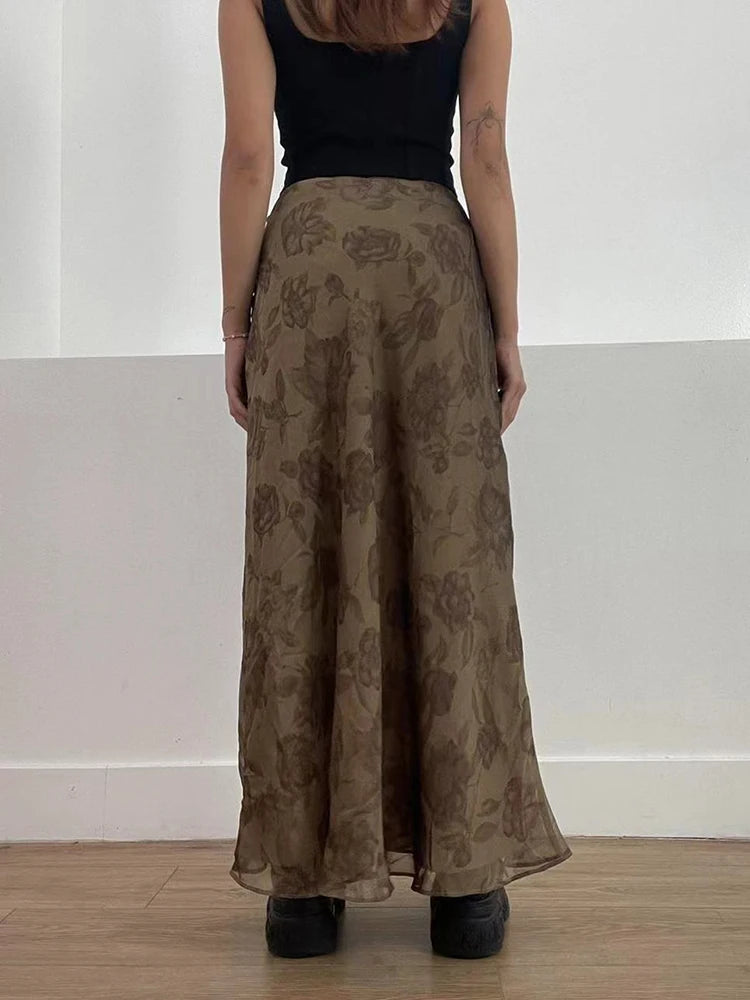 Spódnica maxi khaki