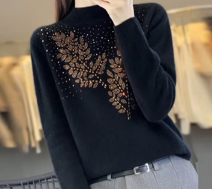 Sweter damski z ozdobnymi cekinami