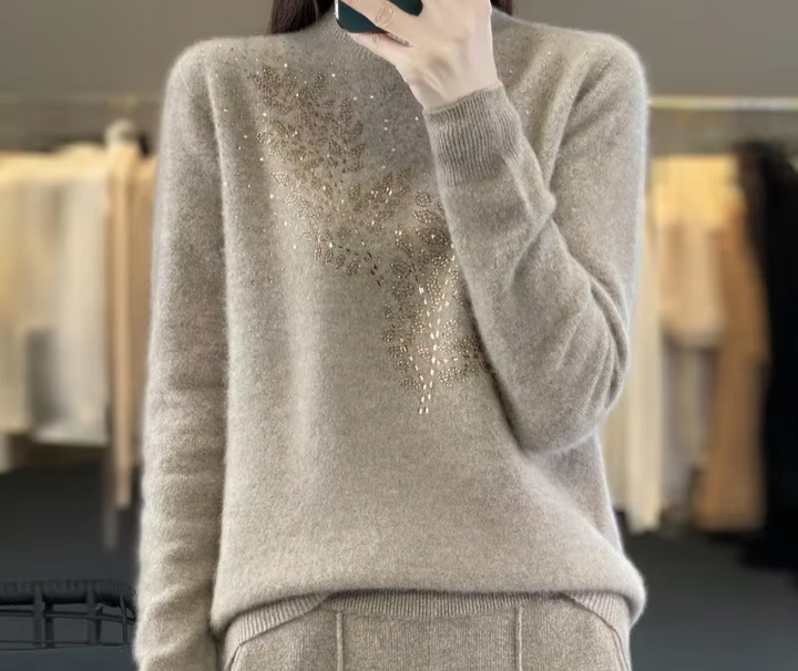 Sweter damski z ozdobnymi cekinami